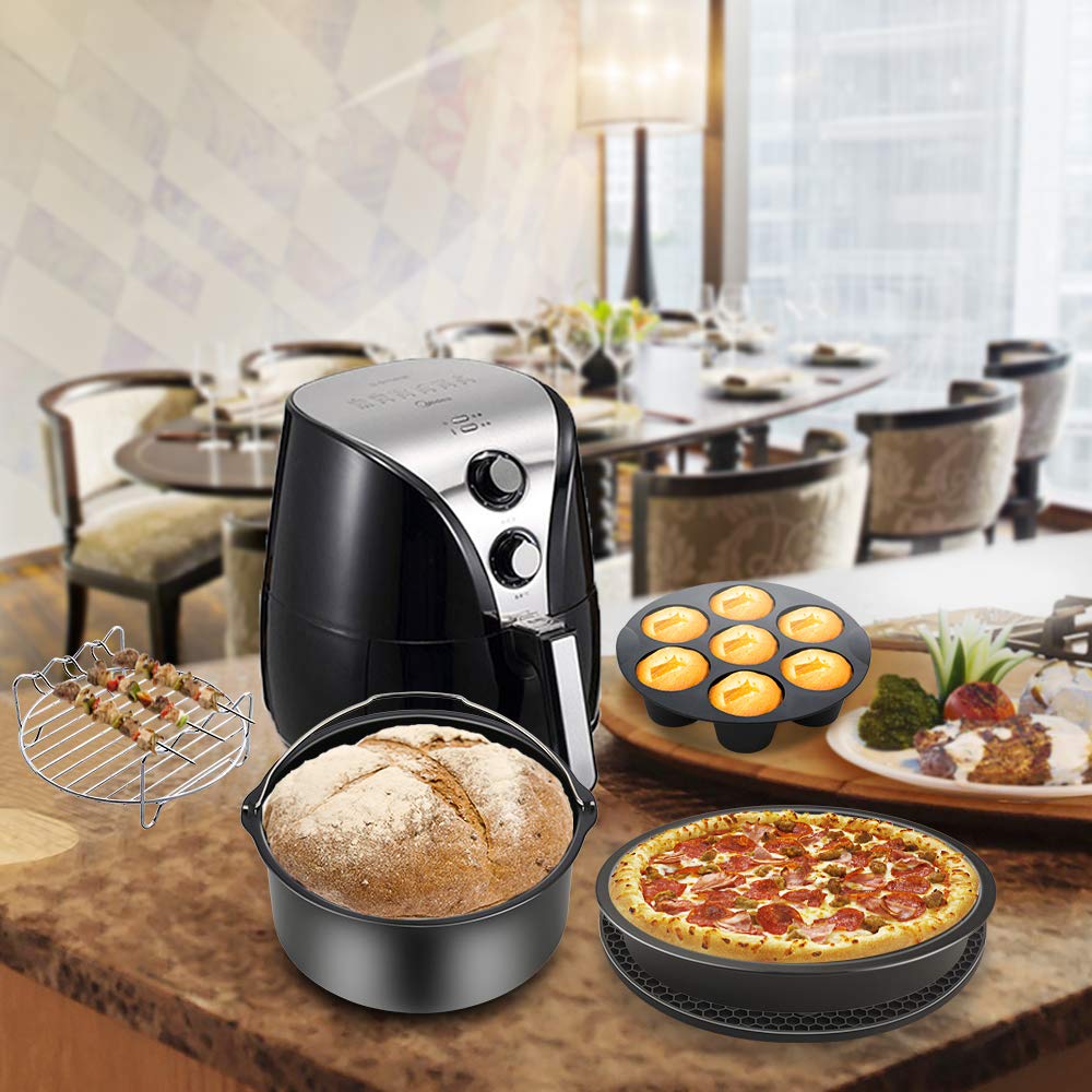 12pcs Air Fryer Accessories  Fit all 3.2QT - 5.8QT Power Deep Hot Air Fryer Pizza Plate Grill Pot Kitchen Cooking Tool for Party