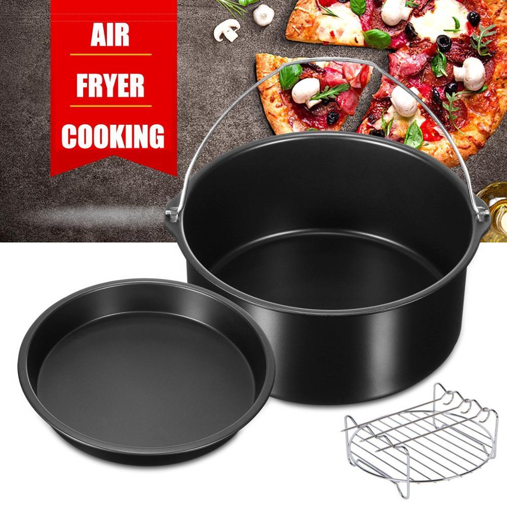 12pcs Air Fryer Accessories  Fit all 3.2QT - 5.8QT Power Deep Hot Air Fryer Pizza Plate Grill Pot Kitchen Cooking Tool for Party