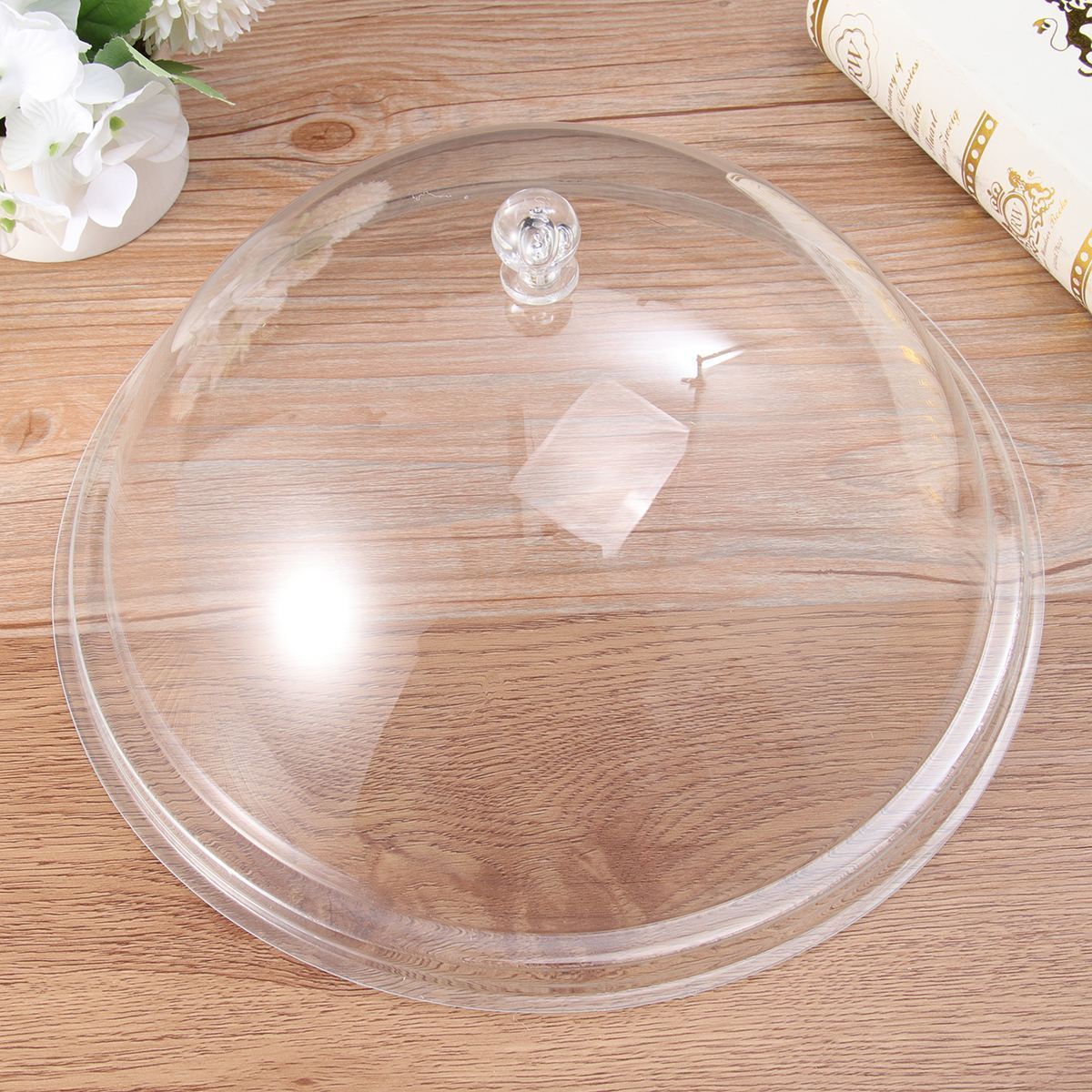 1Pc Acrylic Round Food Cover Durable Food Tent Food Insulation Lid For Home Bread Dessert Dish Transparent (8-Inch 10inch 12inch