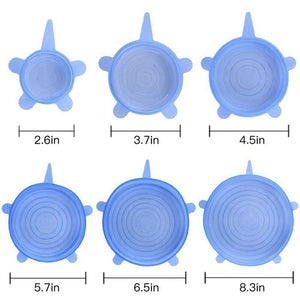 6Pcs Universal Stretchable Stretch Kitchen Vacuum Seal Bowls Preservation Tool Silicone Saran Wrap Cover Lids Food Bowl Pot 2