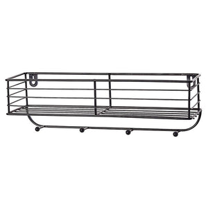 Modern Iron Kichen Bathroom Wall Hanging Storage Racks Shelves Decor Organizer Holder with Hooks