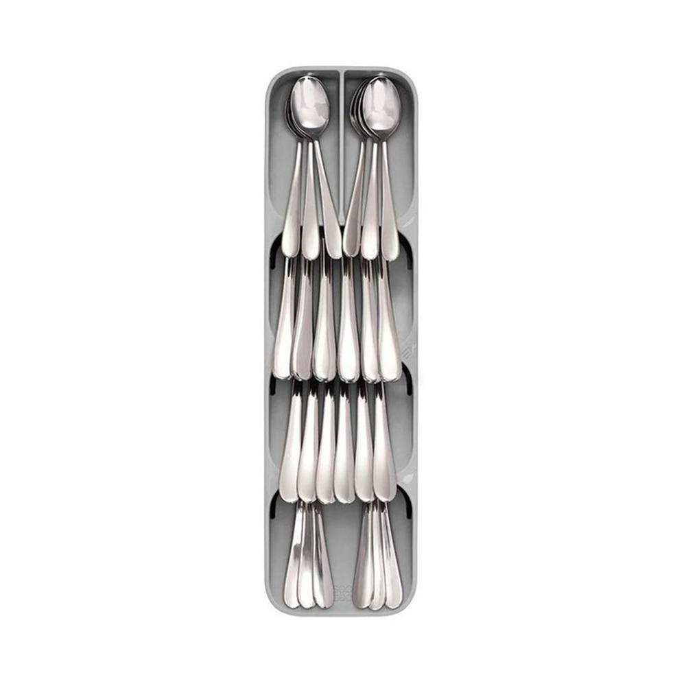 Plastic Cutlery Knife Block Holder Drawer Fork Spoons Storage Box  Cabinet Tray Kichen Organizer Utensils Divider Drawer Tools