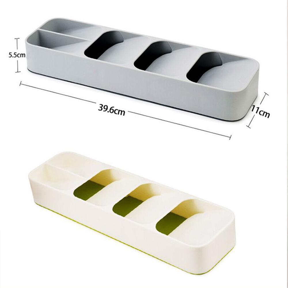 Plastic Cutlery Knife Block Holder Drawer Fork Spoons Storage Box  Cabinet Tray Kichen Organizer Utensils Divider Drawer Tools