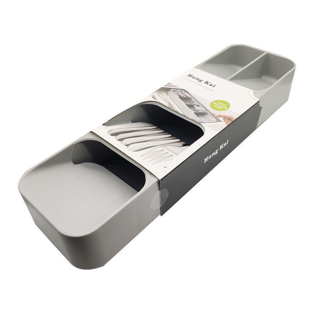 Plastic Cutlery Knife Block Holder Drawer Fork Spoons Storage Box  Cabinet Tray Kichen Organizer Utensils Divider Drawer Tools