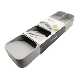 Plastic Cutlery Knife Block Holder Drawer Fork Spoons Storage Box  Cabinet Tray Kichen Organizer Utensils Divider Drawer Tools