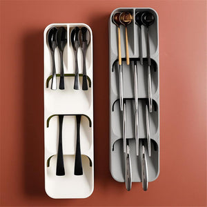 Plastic Cutlery Knife Block Holder Drawer Fork Spoons Storage Box  Cabinet Tray Kichen Organizer Utensils Divider Drawer Tools