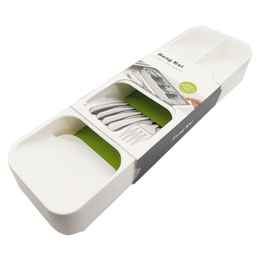 Plastic Cutlery Knife Block Holder Drawer Fork Spoons Storage Box  Cabinet Tray Kichen Organizer Utensils Divider Drawer Tools