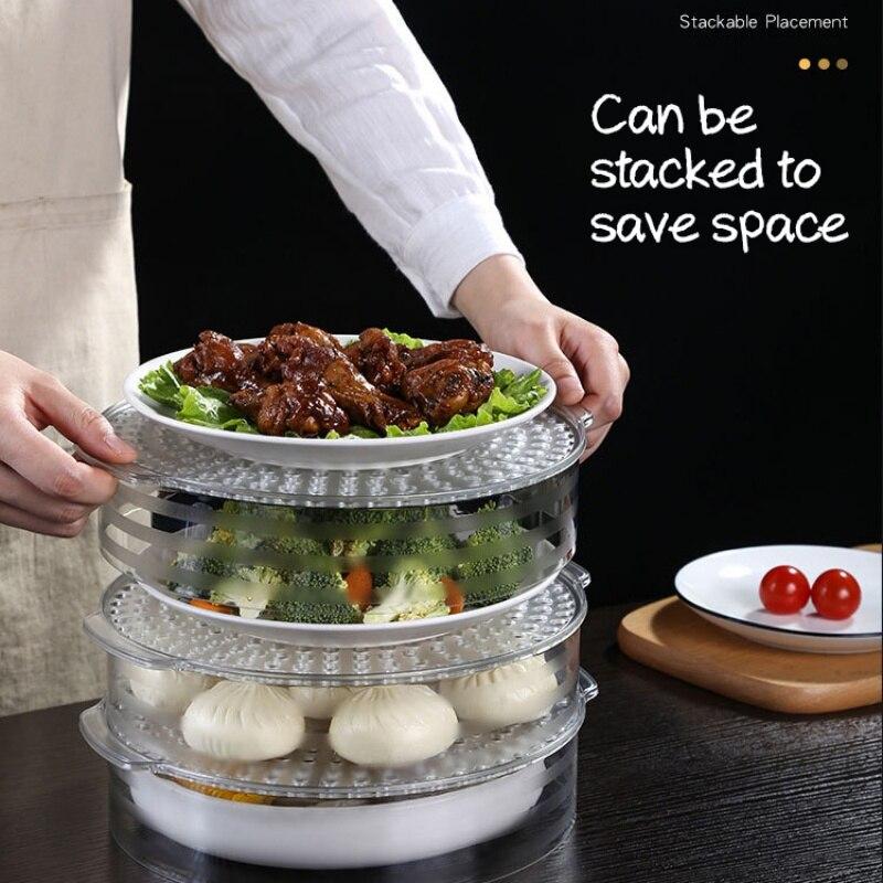 Transparent Stackable Food Insulation Vegetable Cover Dining Table Dustproof Anti-mosquito Leftover Food Cover